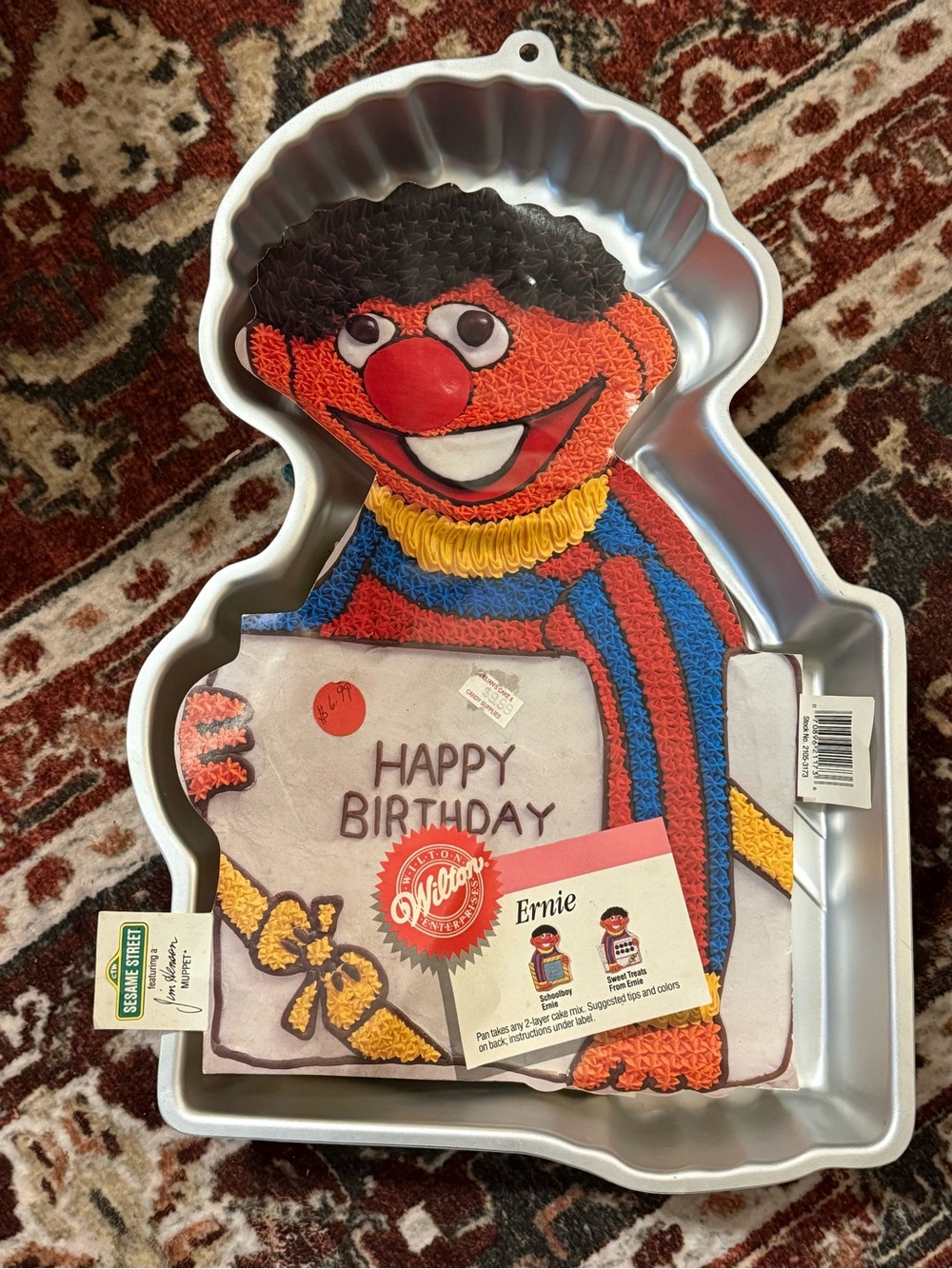 Wilton Ernie Cake Pan - Orange, Red, Blue, Yellow & Black 1983